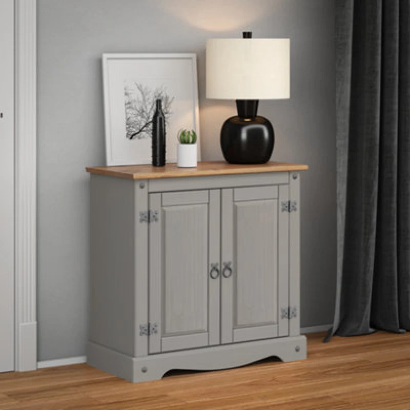 Image of MERCERS FURNITURE Corona Grey Wax 2 Door Cupboard 5060335868558
