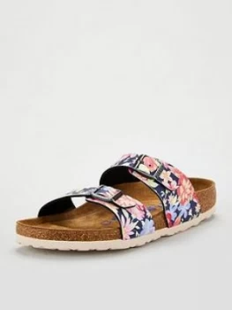 Image of Birkenstock Sydney Floral Print Flat Sandal - Navy