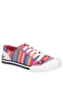 Image of Rocket Dog Jazzin Eden Stripe Plimsoll - Red/Multi