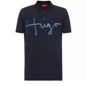Image of Hugo Embroidered Polo Shirt - Blue