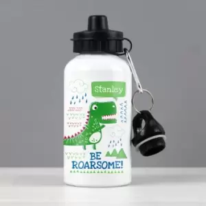 Image of Personalised Be Roarsome Dinosaur Drinks Bottle - White