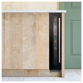 Image of Caple Sense 15cm Wide Single Zone Under Counter Wine Cabinet - Black Glass Door