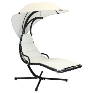 Image of Charles Bentley Patio Swing Chair Seat Lounger - Cream