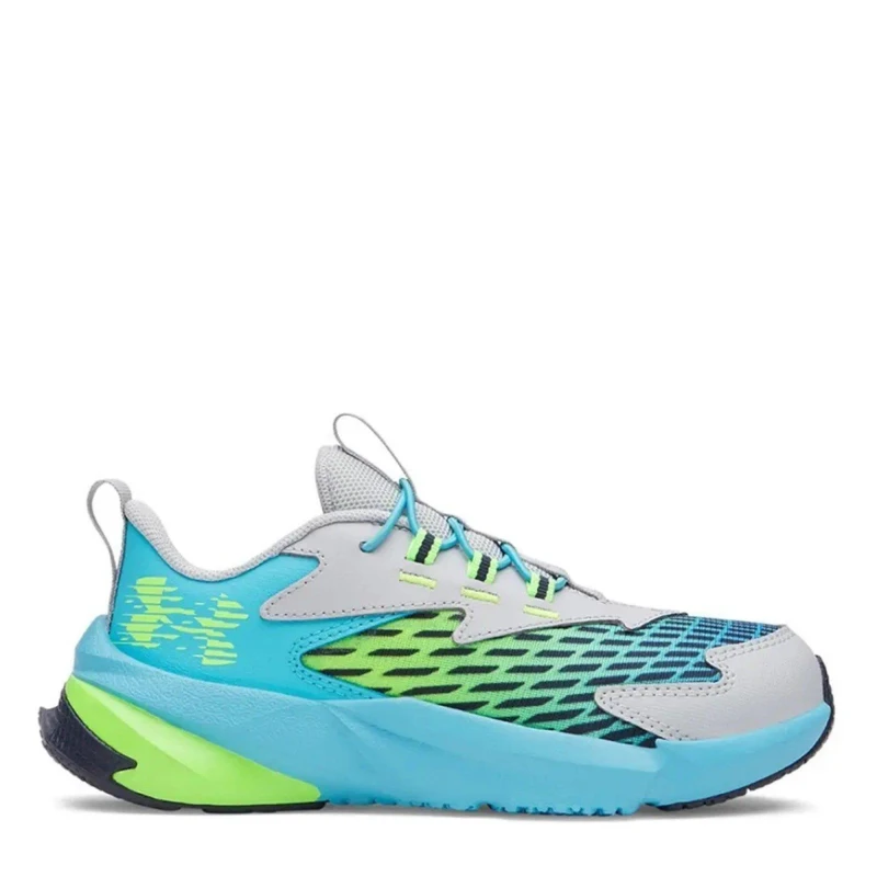 Image of Under Armour Kids Scramjet Runner Gray/Blue/Green male 3 (35.5)