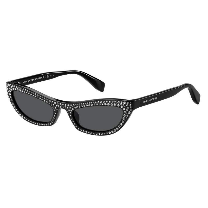 Image of Marc Jacobs Womens Cat Eye Round Sunglasses Black Crystal female 54 cm