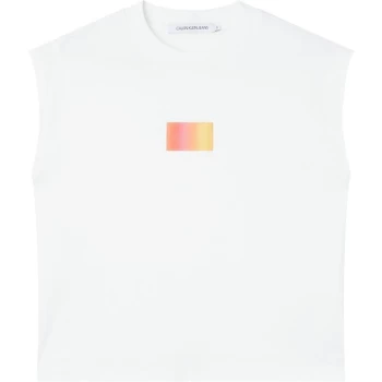 Image of Calvin Klein Jeans Gradient Badge Vest - Bright WHT YAF