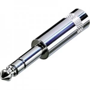 Image of 6.35mm audio jack Plug straight Number of pins 3 Stereo Silver Rean AV NYS202