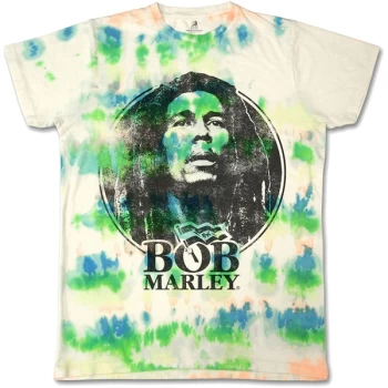Image of Bob Marley - Black & White Logo Unisex Medium T-Shirt - White