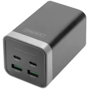 Image of Digitus 4-Port GaN DA-10181 USB charger Indoors, Mains socket Max. output current 3000 mA 4 x USB-A, USB-C