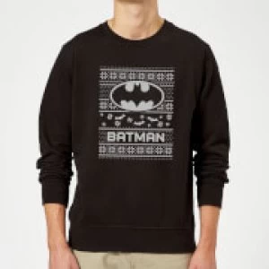 Image of DC Comics Originals Batman Knit Black Christmas Sweatshirt - M - Black