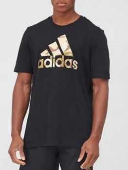 Image of adidas Camo T-Shirt - Black, Size S, Men