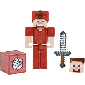 Image of Steve in Red Leather Armor (Minecraft) Comic Mode Action Figure