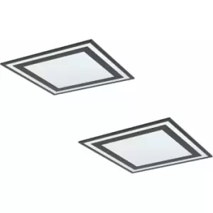 Image of Loops - 2 pack Wall / Ceiling Light Black Modern 595mm Square Slim Panel 36W led