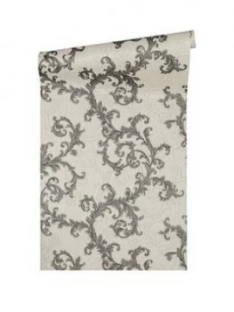 Image of Versace Baroque Silver Wallpaper
