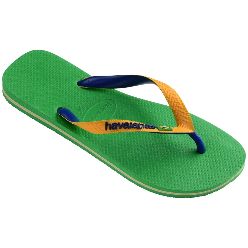 Image of Havaianas Womens Hav Brasil Mix Flip Flops Leaf Green/Blue female 10/11C