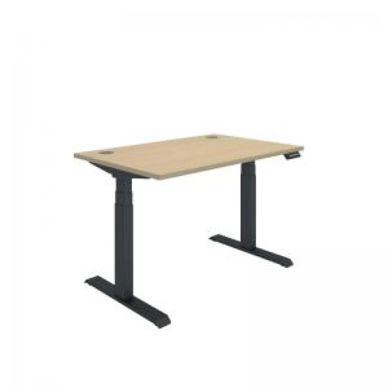Image of Polaris Dual Motor Sit/Stand Desk 1200x800 Oak/Black KF800103