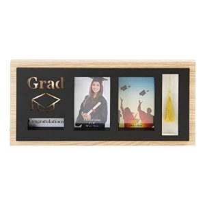 Image of 4" x 6" - Graduation Wooden LED Double Photo Frame