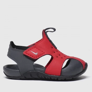 Image of Nike Black & Red Sunray Protect 2 Sandals Toddler