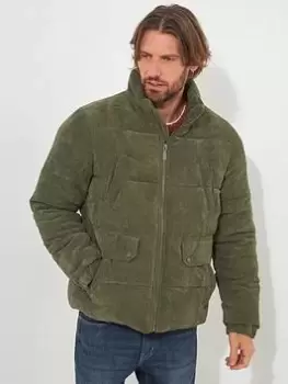 Image of Joe Browns Ready For The Chill Cord Padded Coat - Dark Green, Dark Green Size M Men