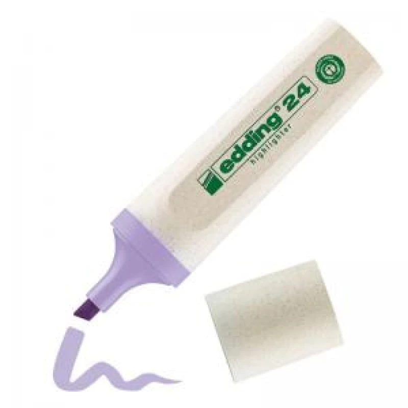Image of edding 24 EcoLine Highlighter Pen Chisel Tip 2-5mm Line Pastel Violet (Pack 10) - 4-24134