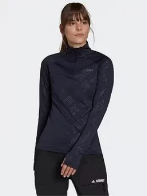 Image of adidas Terrex Tracerocker 1/2 Zip Long-sleeve Top, Blue Size M Women