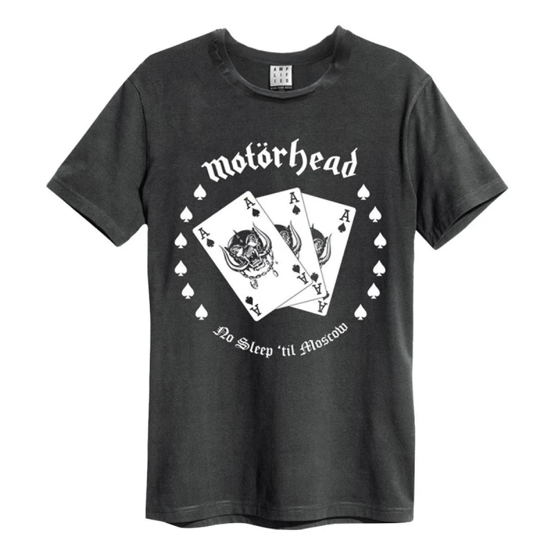 Image of Amplified Amplified Men Ace Cards Motorhead T-Shirt in Charcoal Size: Small Charcoal S Male 5063470938391