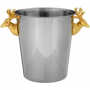 Image of Wine Cooler Silver Drinks Cooler Stainless Steel Wine Bottle Cooler Champagne Buckets With Handles Wine Cooler Bucket 21 x 21 x 21 - Premier