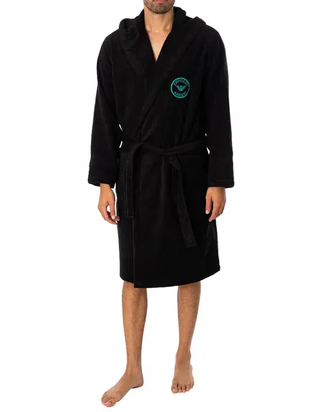 Image of Emporio Armani Hooded Bathrobe Black L