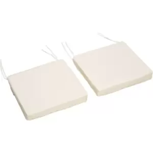 Image of 45 x 45cm Replacement Garden Seat Cushion Pad with Ties, Cream White - Cream - Outsunny