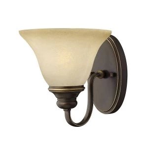 Image of 1 Light Wall Light Antique Bronze Glass Shade, E27