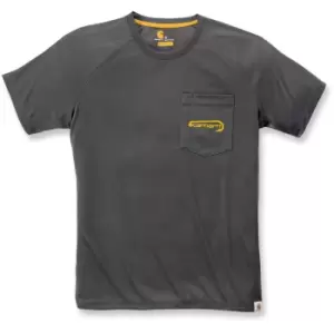 Image of Carhartt Mens Fishing Quick Dry Wicking Short Sleeve T Shirt S - Waist 28-30' (71-76cm)