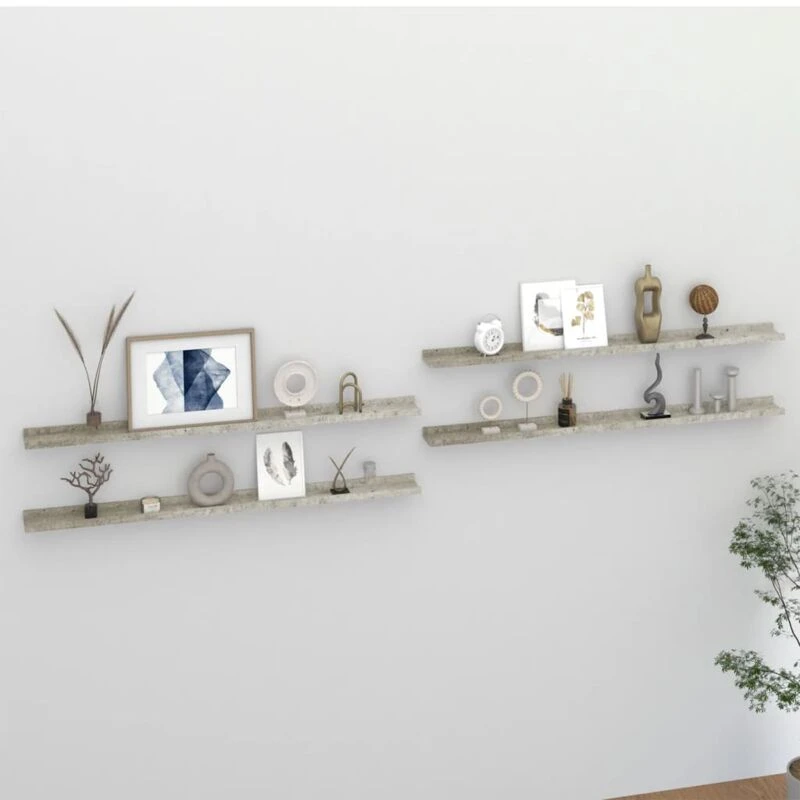Image of VIDAXL Wall Shelves 4 pcs Concrete Grey 115x9x3cm vidaXL 8720286418093