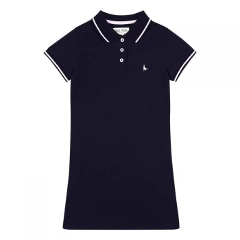 Image of Jack Wills Kids Girls Pique Tipped Polo Dress - Navy