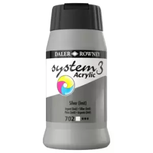 Image of Daler Rowney System 3 Acrylic Paint Silver (500ml)
