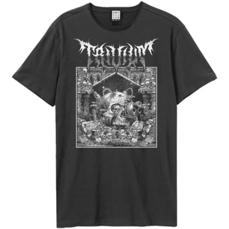 Image of Amplified Amplified Men Skulls Trivium T-Shirt in Charcoal Size: X-Small Charcoal XS Male 5063693955267