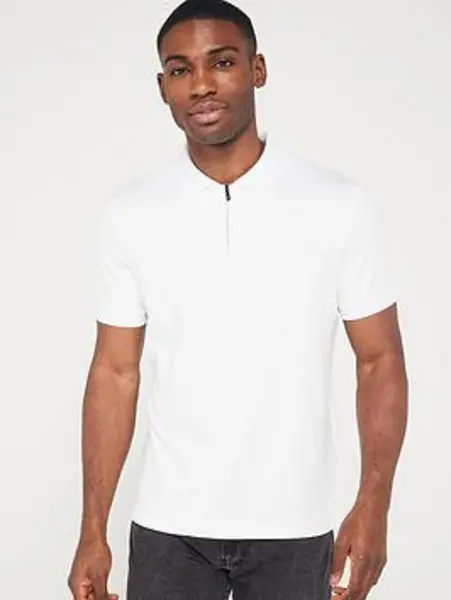 Image of Calvin Klein Welt Zip Polo Shirt - Size S