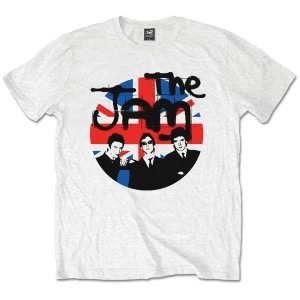 Image of The Jam - Union Jack Circle Unisex Medium T-Shirt - White