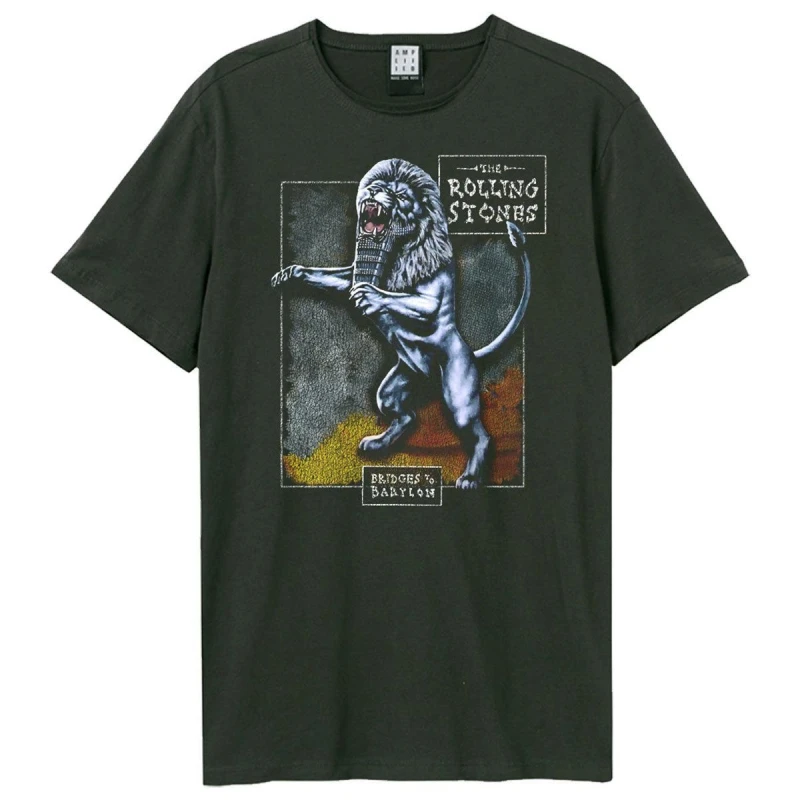 Image of Amplified Amplified Men Bridges To lon The Rolling Stones T-Shirt in Charcoal Size: Small Charcoal S Male 5063470409693