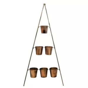 Image of Ivyline Metal Wall Plant Stand 128CM - Gold