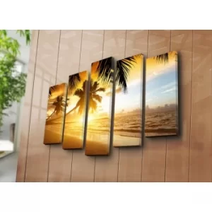 Image of 5PATK-61 Multicolor Decorative Canvas Painting (5 Pieces)