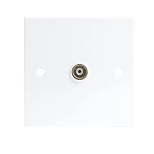 Image of KnightsBridge White Coaxial TV Outlet Isolated Single Wall Plate