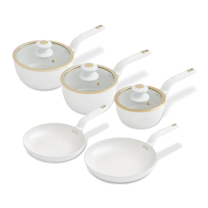 Image of Tower Cavaletto 5 Piece Cookware Set Optic White