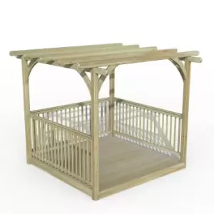 Image of Forest Garden Ultmia Pergola and Decking Kit 2.4m with 3 x Balustrade