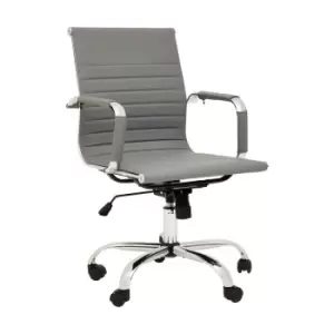 Image of Premier Housewares Brent Mid Back Home Office Chair, Grey