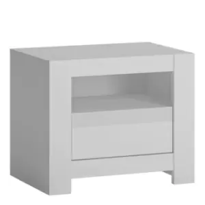 Image of Novi 1 Drawer Bedside Table In Alpine White
