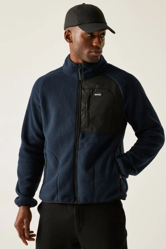 Image of Regatta Regatta Men Frankie Borg Full-Zip Insulating Fleece in Navy Size: large Navy L Male 5063516104179