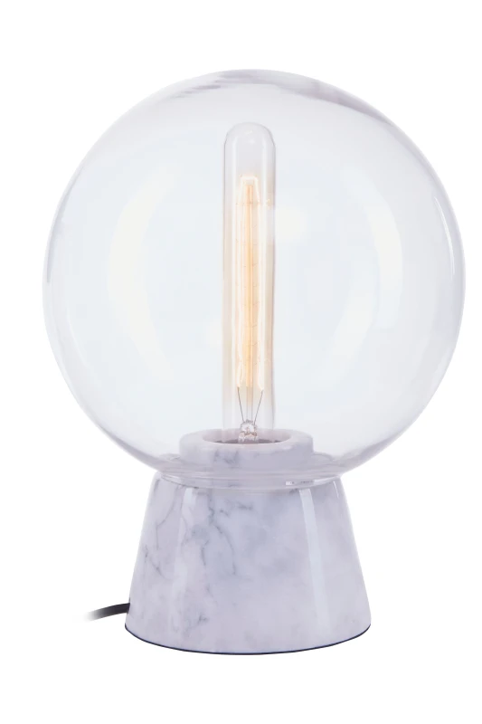 Image of Premier Housewares Interiors by Premier Lamonte Marble Base Globe Lamp Grey