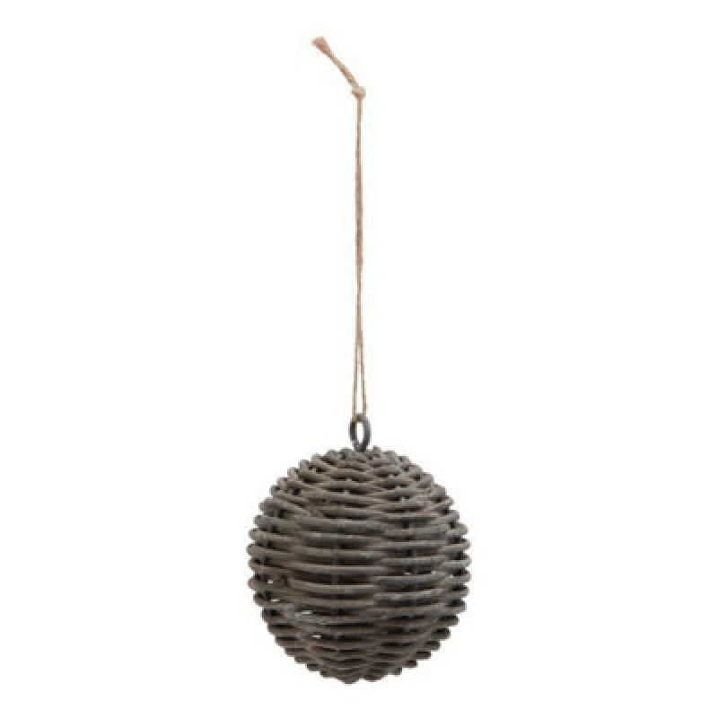Image of Hill Interiors The Noel Collection Bauble - Wicker - L10 X W10 X H10 Cm - Brown