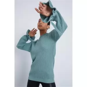 Image of I Saw It First Sage Frill Cuff Jumper - Green