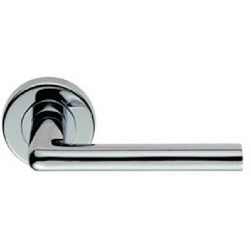 Image of Loops PAIR Rounded Straight Bar Handle Concealed Fix Round Rose Polished Chrome Multi